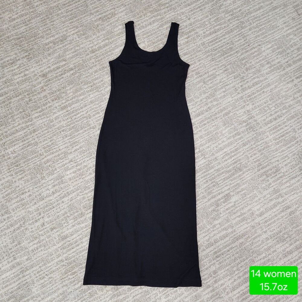 Joseph Ribcoff Couture Vintage women's simple black slinky maxi dress size 14